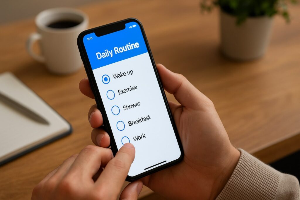 app voor dagelijkse routine, routine