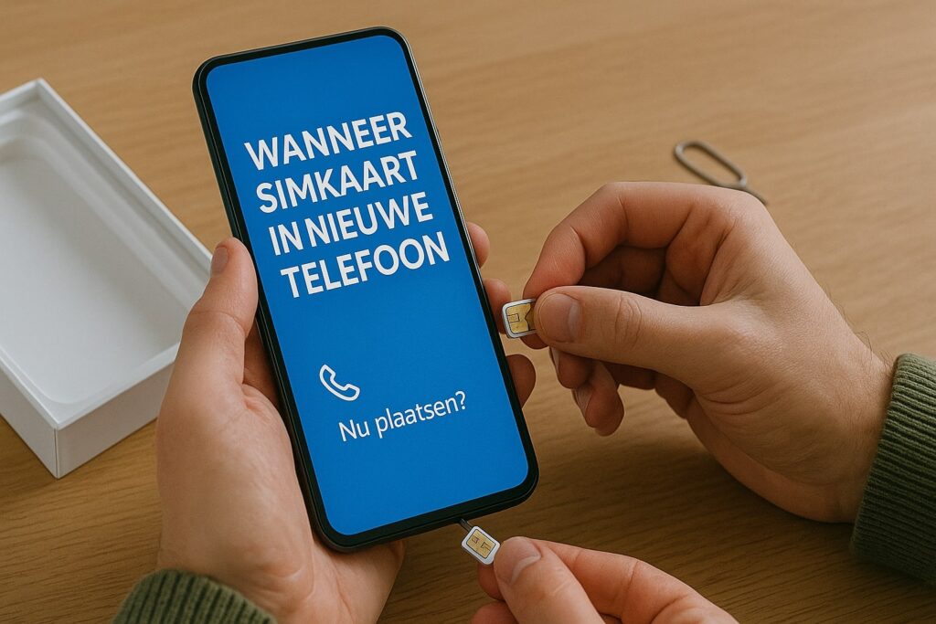 wanneer simkaart in nieuwe telefoon, simkaart